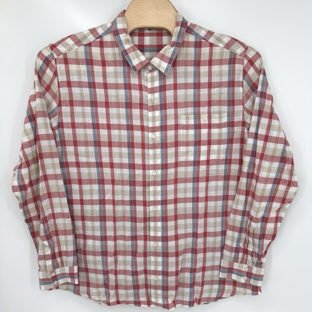 Toad&Co Shirt Mens XXL Red Cuba Libre LS Button Down Plaid Long Sleeve T2252402